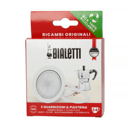 BIALETTI - USZCZELKA (3 SZT.) + SITKO DO KAWIAREK ALUMINIOWYCH BIALETTI 3-4TZ