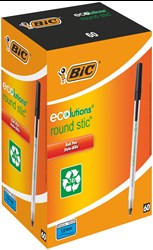 DŁUGOPIS BIC ROUND STIC ECOLUTIONS 8932392 CZARNY 1.0MM PRZEZROCZYSTA OBUDOWA