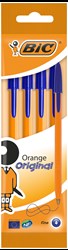 DŁUGOPIS JEDNORAZOWY BIC ORANGE ORIGINAL FINE 8308521 NIEBIESKI 0.8MM POMARAŃCZOWA OBUDOWA 4SZT