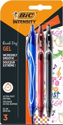 DŁUGOPIS ŻELOWY BIC INTENSITY QUICK DRY 949895 MIX 0.7MM BLISTER 3SZT