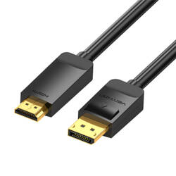 KABEL DISPLAYPORT 1.2 DO HDMI 1.4 VENTION HAGBH 2M, 4K 30HZ (CZARNY)