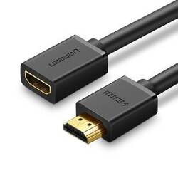 KABEL HDMI MĘSKI DO HDMI ŻEŃSKI UGREEN HD107, FULLHD, 3D, 2M (CZARNY)