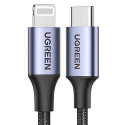 KABEL LIGHTNING DO USB-C UGREEN PD 3A US304, 2M (CZARNY)