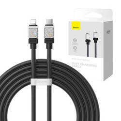 KABEL SZYBKO ŁADUJĄCY BASEUS USB-C DO LIGHTNING COOLPLAY SERIES 20W 2M (CZARNY)