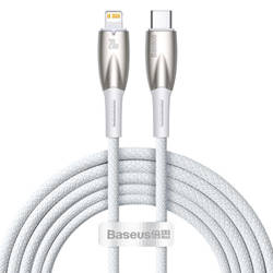 KABEL USB-C DO LIGHTNING BASEUS GLIMMER, 20W, 2M (BIAŁY)