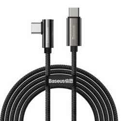 KABEL USB-C DO USB-C KĄTOWY BASEUS LEGEND SERIES, PD, 100W, 2M (CZARNY)