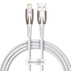 KABEL USB DO LIGHTNING BASEUS GLIMMER, 2.4A, 1M (BIAŁY)