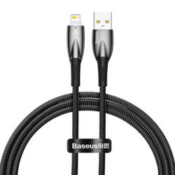 KABEL USB DO LIGHTNING BASEUS GLIMMER, 2.4A, 1M (CZARNY)