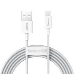 KABEL USB DO MICRO USB BASEUS SUPERIOR SERIES, 2A, 2M (BIAŁY)