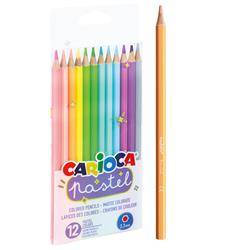 KREDKI OŁÓWKOWE PASTELOWE CARIOCA 43034 PASTEL 160-2229 12KOL