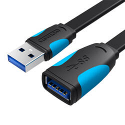 PŁASKI PRZEDŁUŻACZ USB3.0 VENTION VAS-A13-B150 1,5M CZARNY