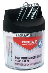 SPINACZE OKRĄGŁE 26MM OFFICE PRODUCTS METALOWE POJEMNIK PLASTIKOWY MAGNETYCZNY 100SZT