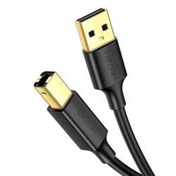 UGREEN US135 KABEL USB 2.0 A-B DO DRUKARKI, POZŁACANY, 3M (CZARNY)