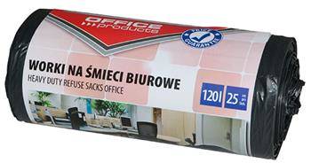 WORKI NA ŚMIECI LDPE OFFICE PRODUCTS CZARNE 120L 25SZT.