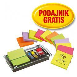 ZESTAW Z-NOTES 76X76MM 12X100 KART,  ZAKŁADKI POST-IT,  3M POST-IT® Z-NOTES DS100-VP PODAJNIK COMBI-MILLENIUM